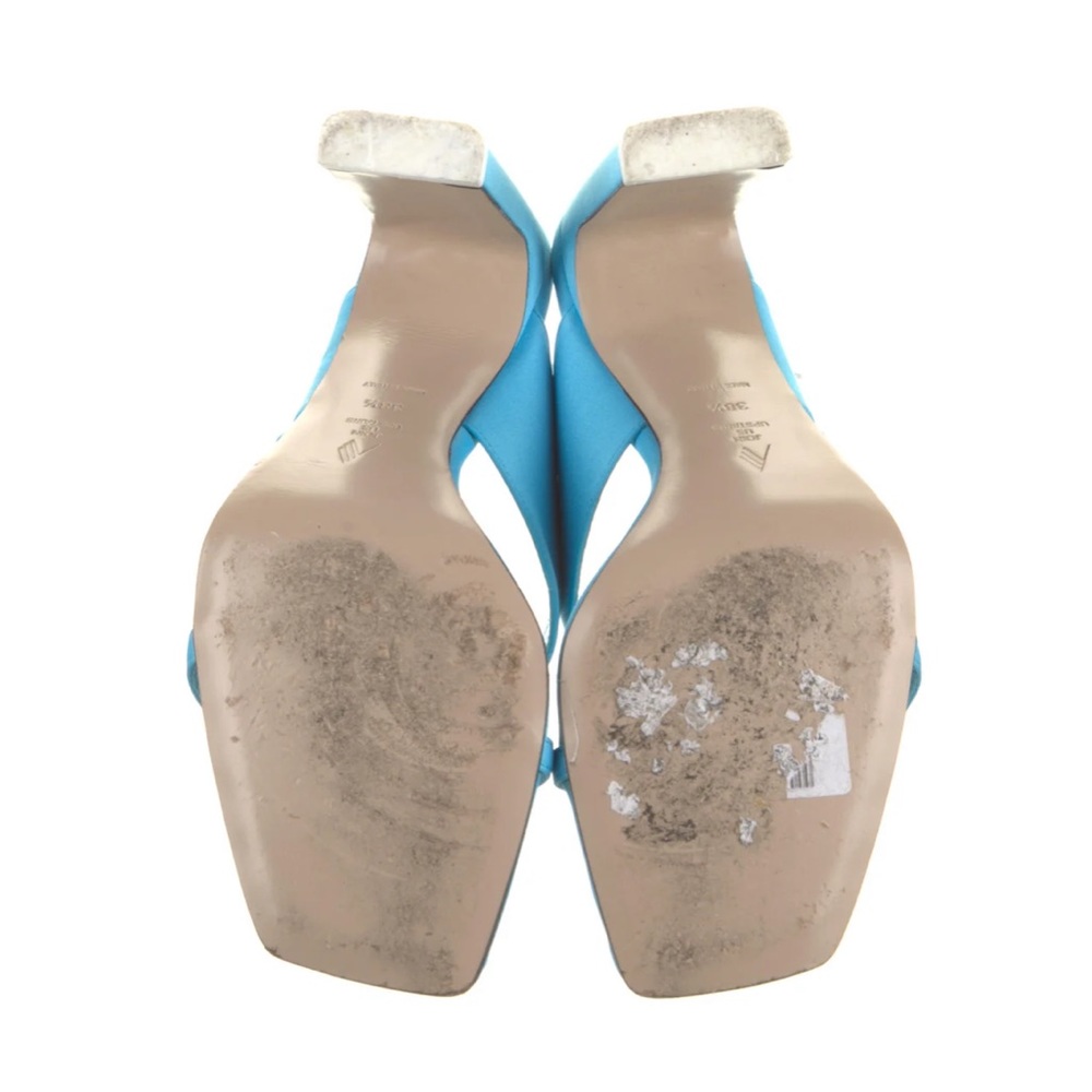 The Attico Satin Cutout Accent Slides Blue 38.5 - Picture 4 of 11